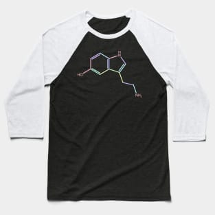 Serotonin Kawaii Pastel Rainbow Molecule Baseball T-Shirt